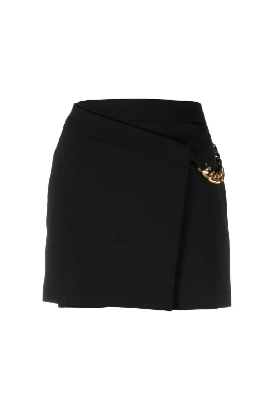 Stella McCartney Falabella Chain Wrap Mini Skirt - Black