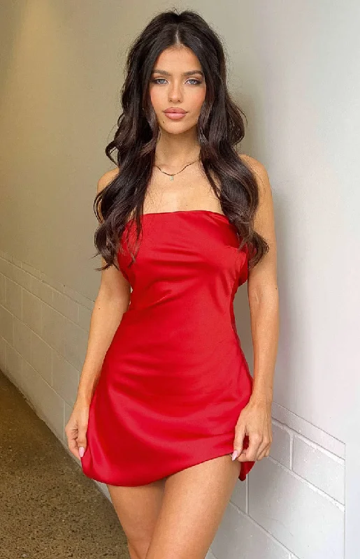 Ellie Red Strapless Mini Dress