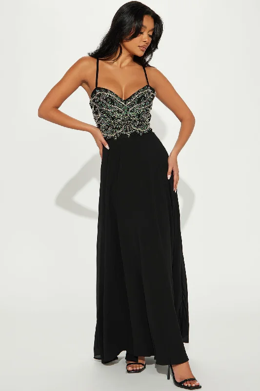 Gracie Chiffon Gown - Black